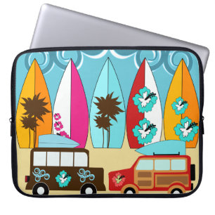 Surfplankbeugel met hippieventilatoren laptop sleeve