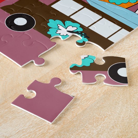 Surfplankbeugel met hippieventilatoren legpuzzel (Zijkant)