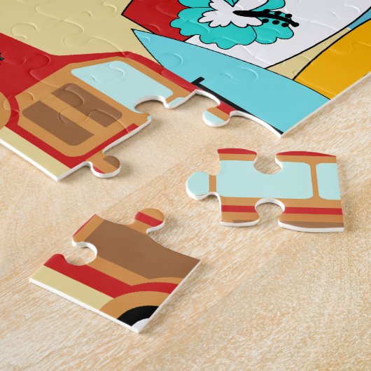 Surfplankbeugel met hippieventilatoren legpuzzel (Zijkant)