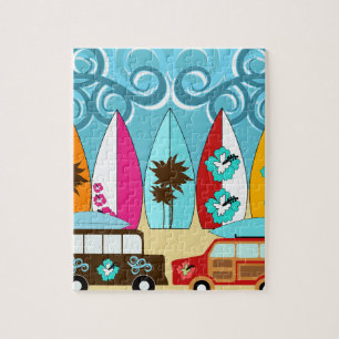 Surfplankbeugel met hippieventilatoren legpuzzel