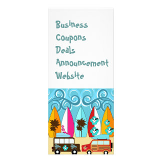 Surfplankbeugel met hippieventilatoren reclamekaart