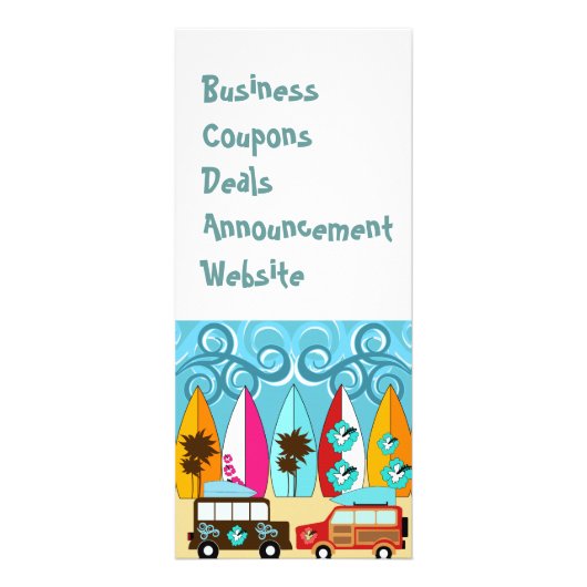 Surfplankbeugel met hippieventilatoren reclamekaart (Voorkant)