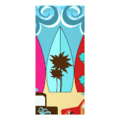 Surfplankbeugel met hippieventilatoren reclamekaart (Achterkant)