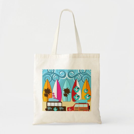 Surfplankbeugel met hippieventilatoren tote bag (Voorkant)