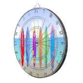 Surfplankbord voor strand dartbord (Voorkant Rechts)