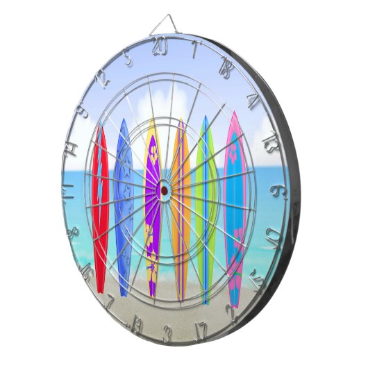 Surfplankbord voor strand dartbord (Voorkant Rechts)