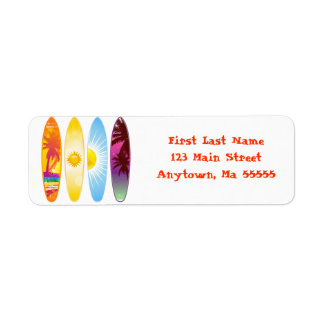 Surfplanken Adresetiketten Etiket