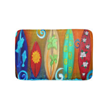 Surfplanken badmat van mijn kunstwerk