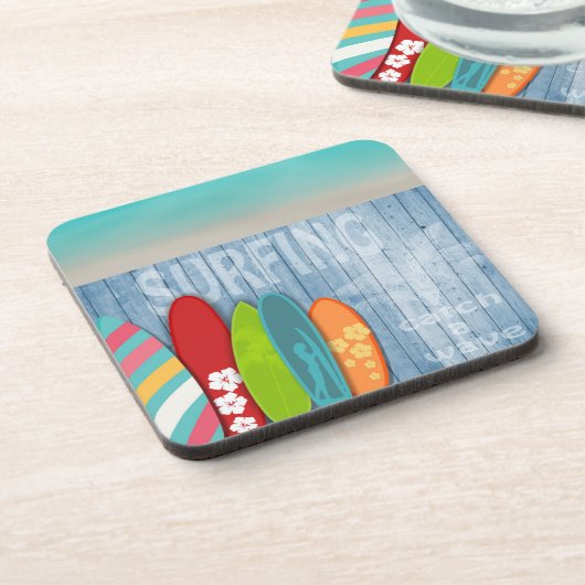 Surfplanken Beverage Coaster Bier Onderzetter (Linkerzijde)