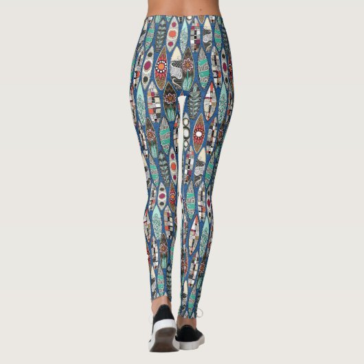 surfplanken blauw leggings (Achterkant)