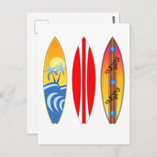  surfplanken briefkaart (Voorkant / Achterkant)