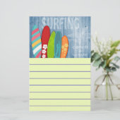 Surfplanken Briefpapier (Staand voorkant)
