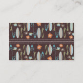Surfplanken en Hibiscus; Bruin, blauw en Oranje Visitekaartje (Achterkant)