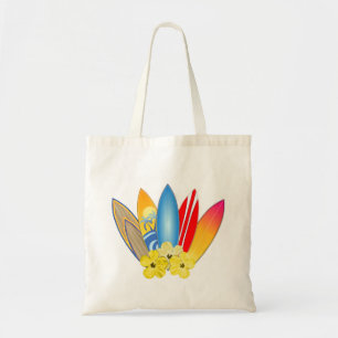 Surfplanken en Hibiscus Tote Bag