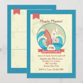 Surfplanken in de Waves Uitnodiging (Voorkant / Achterkant)