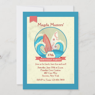 Surfplanken in de Waves Uitnodiging