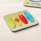 surfplanken in de zomer | Retro Surfboard Set Bier Onderzetter (Linkerzijde)