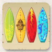 surfplanken in de zomer | Retro Surfboard Set Bier Onderzetter (Voorkant)