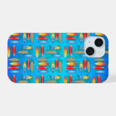 Surfplanken iPhone 15 Case (Achterkant horizontaal)