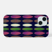 surfplanken koel patroon iPhone 15 case (Achterkant horizontaal)