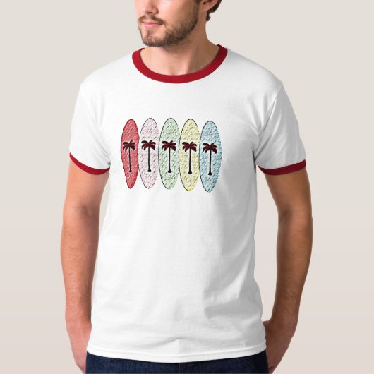 surfplanken met palmbomen2 t-shirt (Voorkant)