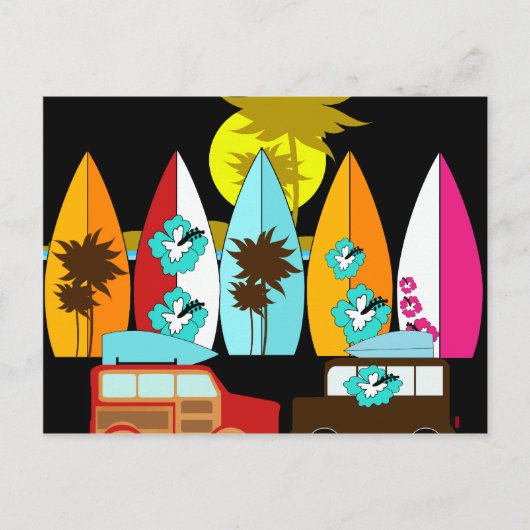 Surfplanken met surfer Hippie-ventilatoren voor st Briefkaart (Voorkant)