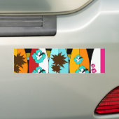 Surfplanken met surfer Hippie-ventilatoren voor st Bumpersticker (Op auto)