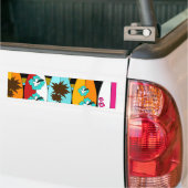 Surfplanken met surfer Hippie-ventilatoren voor st Bumpersticker (Op Truck)