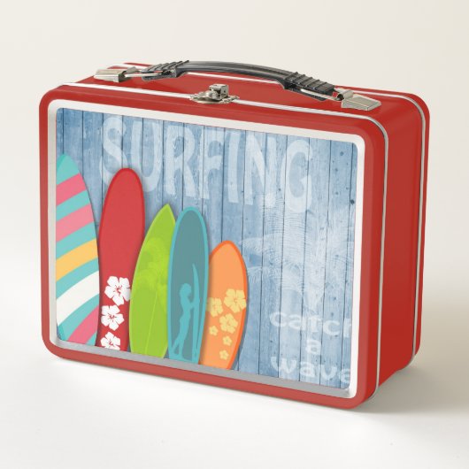 Surfplanken Metaal Lunch Box (Voorkant)