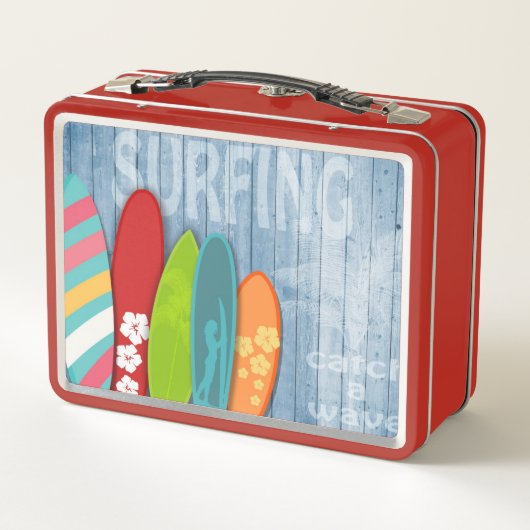 Surfplanken Metaal Lunch Box (Achterkant)