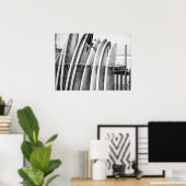 Surfplanken op Beach Rack Kustkunst Poster (Thuiskantoor)