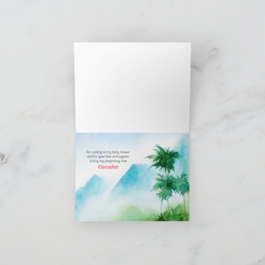 Surfplanken op Beach Waterverf Summer Luau Bedankkaart (Binnen)