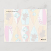 Surfplanken op Boardwalk Summer Beach Theme Briefkaart (Achterkant)