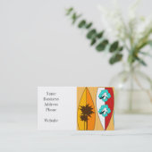Surfplanken op Boardwalk Summer Beach Theme Visitekaartje (Staand voorkant)