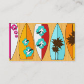 Surfplanken op Boardwalk Summer Beach Theme Visitekaartje (Achterkant)