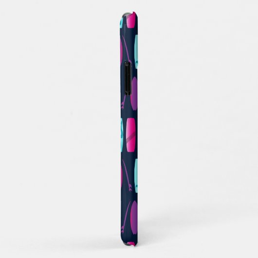 Surfplanken op donkerblauwe kleurige surfer Case-Mate iPhone case (Achterkant/rechts)