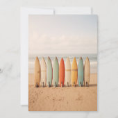  surfplanken op het strand kaart (Voorkant)