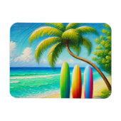 Surfplanken op het strand magneet (Horizontaal)