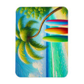 Surfplanken op het strand magneet (Verticaal)