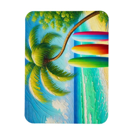 Surfplanken op het strand magneet (Verticaal)