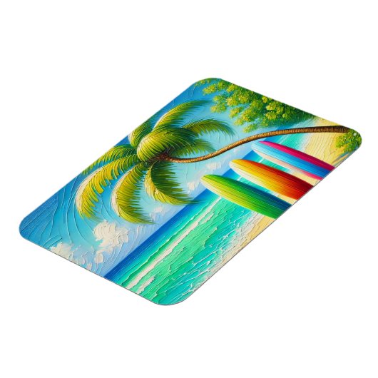 Surfplanken op het strand magneet (Linkerzijde)