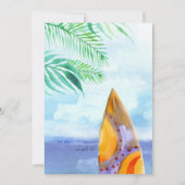 Surfplanken op het strand Uitnodiging (Achterkant)