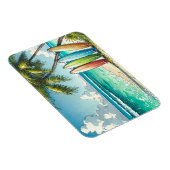 Surfplanken op het strand Waterverf en Ink Magneet (Rechterzijde)