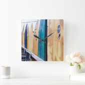  surfplanken op Montauk Beach Vierkante Klok (Huis)