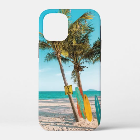 Surfplanken op strand kussen Case-Mate iPhone case (Achterkant)