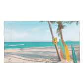 Surfplanken op strand kussen kussensloop (Achterkant)