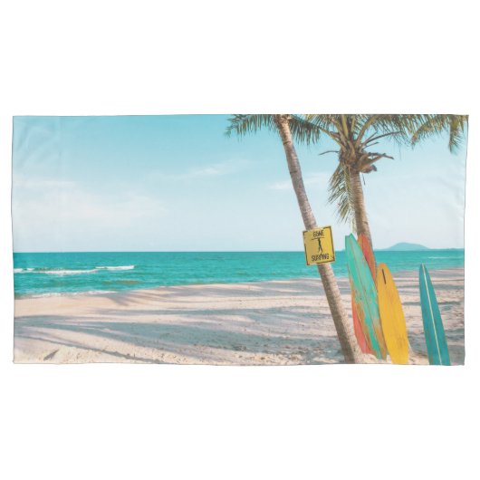 Surfplanken op strand kussen kussensloop (Voorkant)