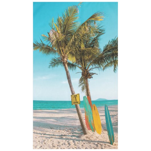 Surfplanken op strand kussen tafelkleed (Voorkant)