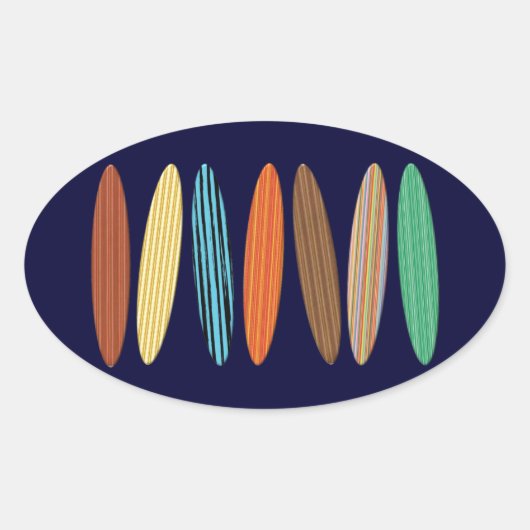 Surfplanken Ovale Sticker (Voorkant)