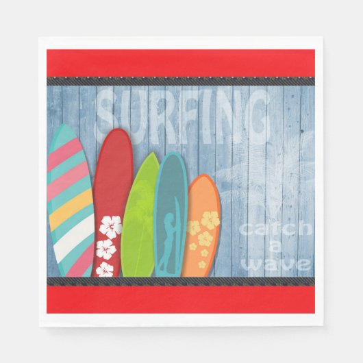 Surfplanken Papieren servet (Voorkant)